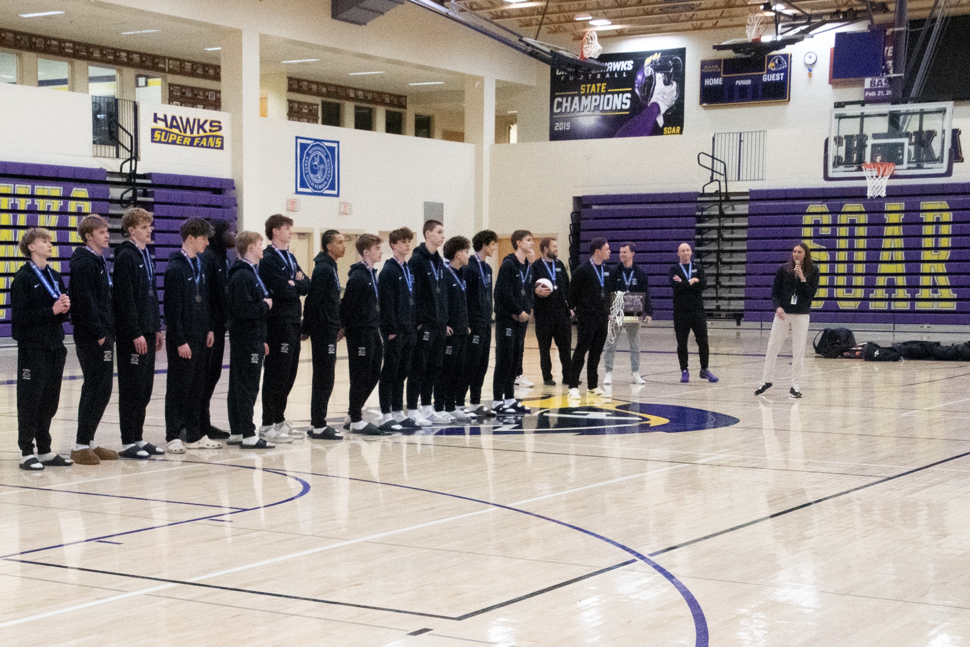 Boys Basketball State Champs Celebrate Their Win at CHS